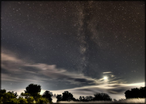 Milkyway and moon HDR