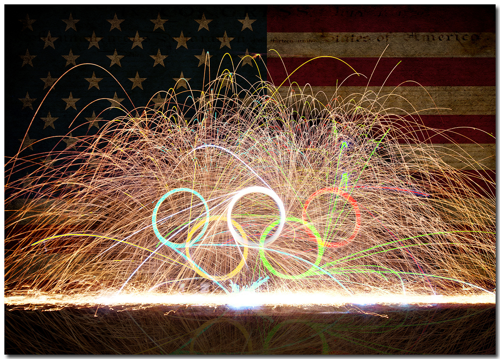 USA Olympic Fire Rings